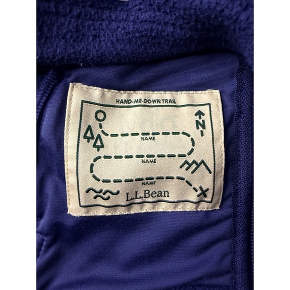 LL Bean Jacket Outdoors Coat Fleece Mountain Hiking Youth Large 6X/7 Blue - Picture 7 of 7